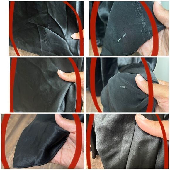 Vera Wang Black Satin Sleeveless Sequin Neck Keyhole Back Evening Maxi Gown 8 - Picture 14 of 16